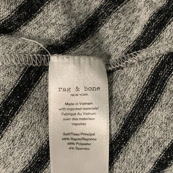 Rag and Bone STRIPED HUDSON VEE LONG SLEEVE Sweater Knit Top Chevron V n… - Picture 6 of 6